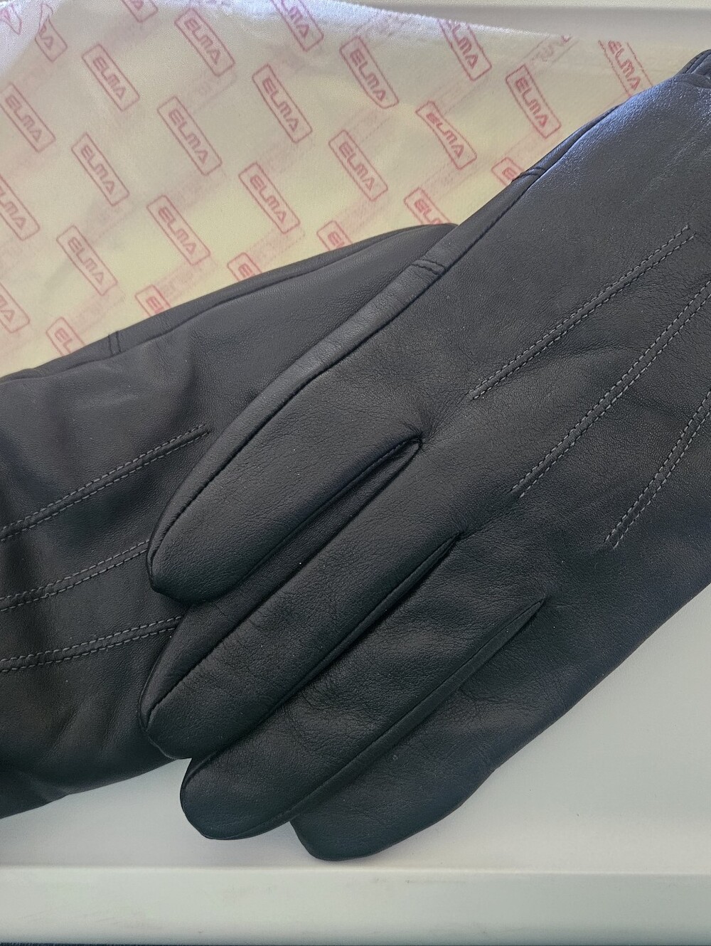 ELMA Men’s Black Leather Gloves Size 10 – New With Tags – Soft Lined